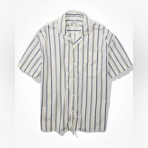 American Eagle Poolside Striped Button-Up Shirt Size XXL